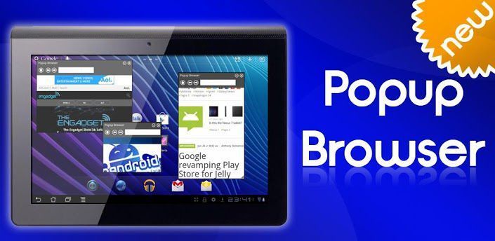 Browser Popup aggiungi i popup sullo schermo del tuo device Android
