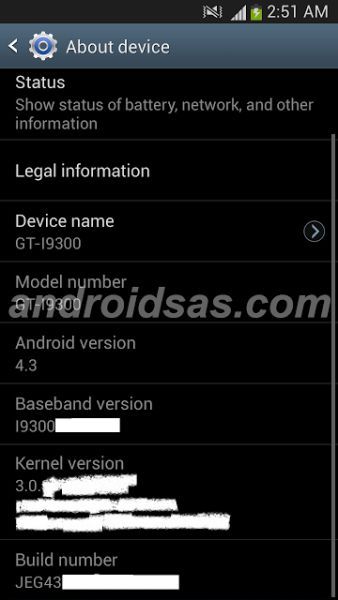 android 4.3 galaxy s3