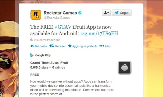 Grand Theft Auto: iFruit è finalmente disponibile anche per Android sul Play Store