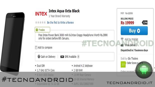 Intex Aqua, lanciato in India il primo vero smartphone con processore octa-core