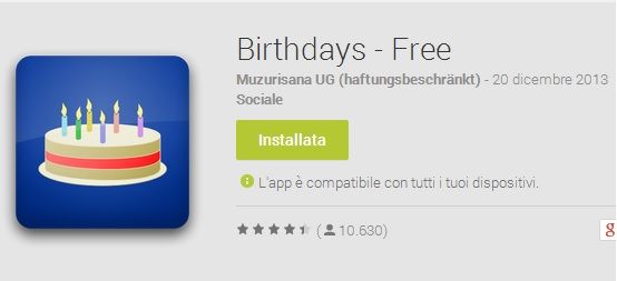 compleanni android