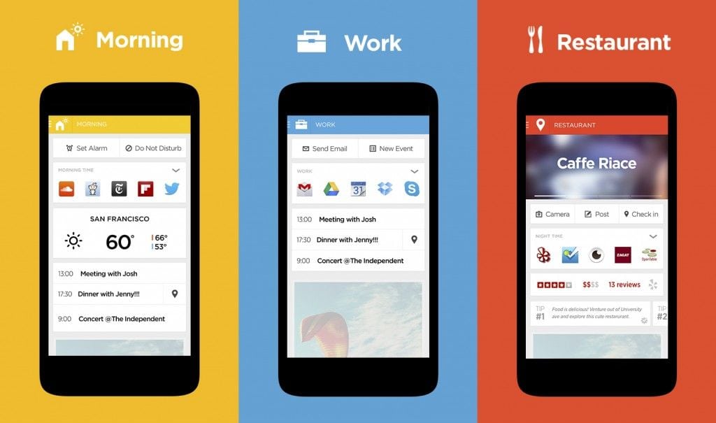 Interfaccia dell'applicazione Aviate