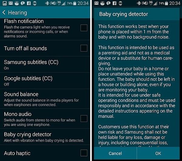samsung crying detector