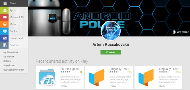 Google Play Web Store: aggiunta la sezione “My Play Activity”