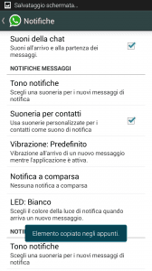 Cambiare suoneria WhatsApp
