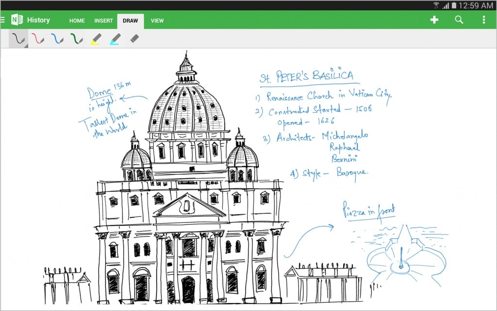 Microsoft OneNote per Android supporta la scrittura a mano sui tablet
