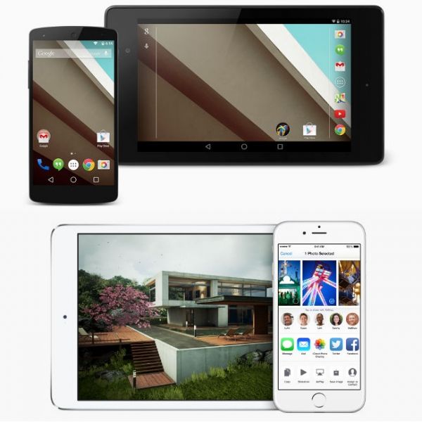 ios 8 vs android l