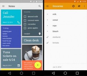 Uno sguardo a Google Keep con Material Design.