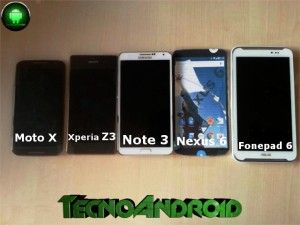 confronto dimensionale nexus 6