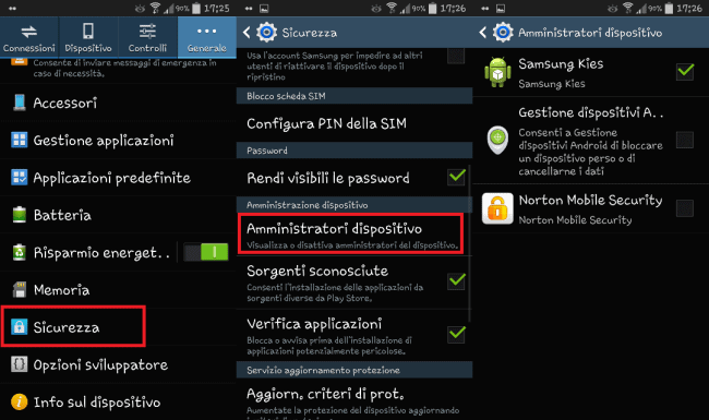 disinstallare app android