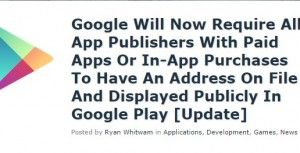 Play Store: petizione per rimuovere l' indirizzo fisico dello sviluppatore