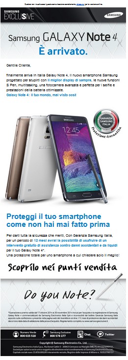promozione note 4