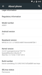 Android L su One Plus One