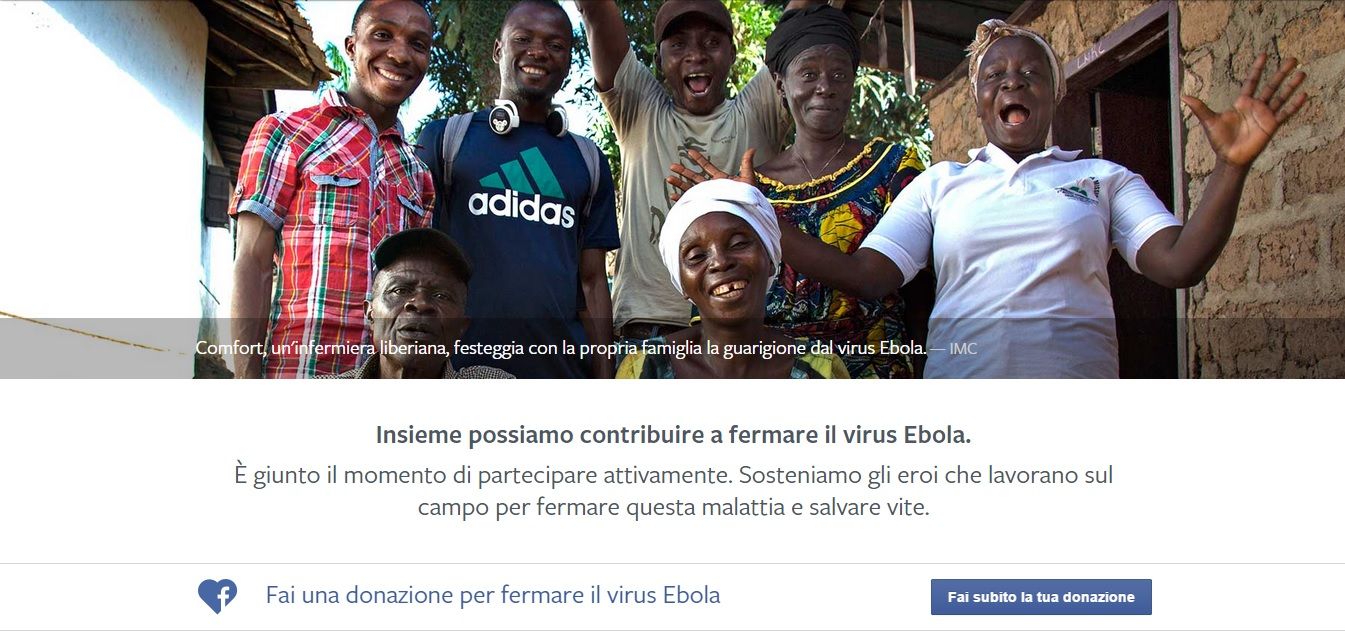 Facebook si mobilita per fermare l’ebola: fate la vostra donazione!