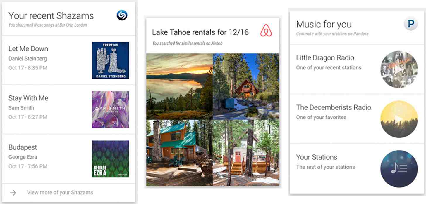 Google Now supporterà cards di applicazioni di terze parti