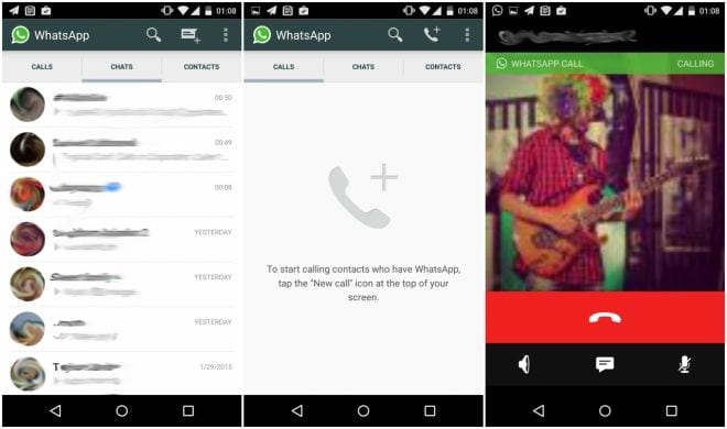 Whatsapp: abilitare l'interfaccia delle chiamate senza root