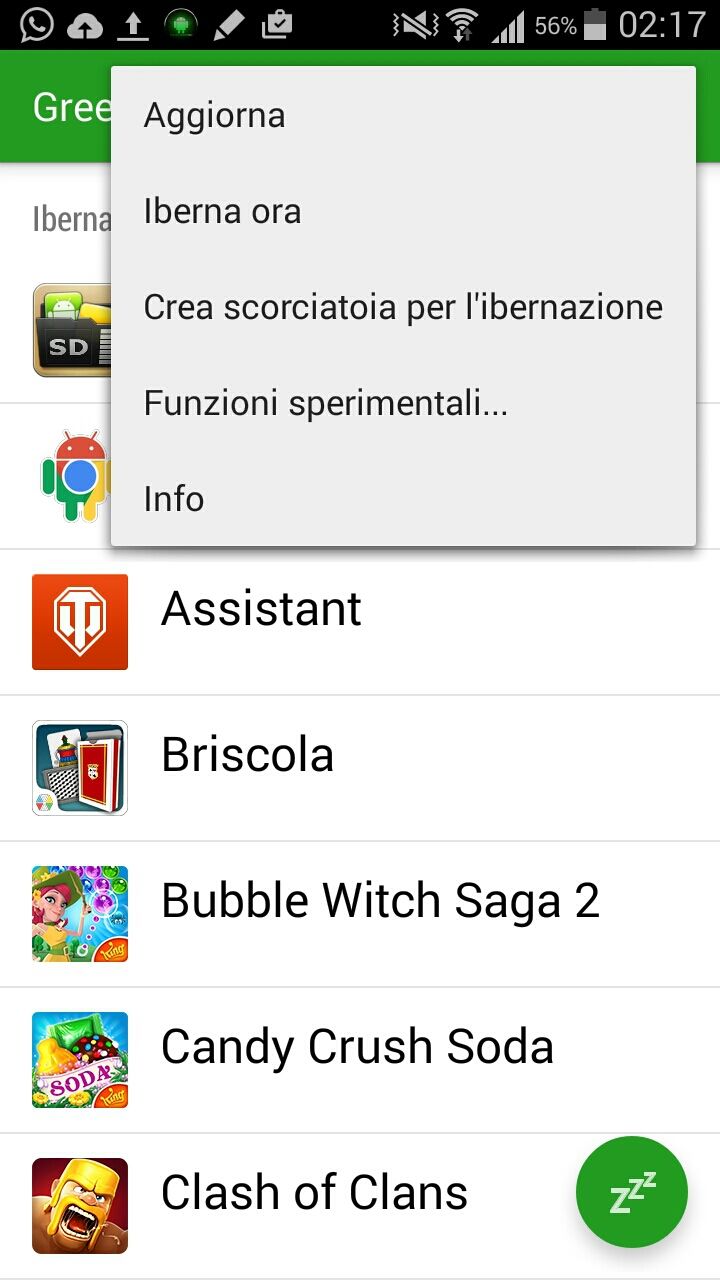 attivare le funzioni sperimentali