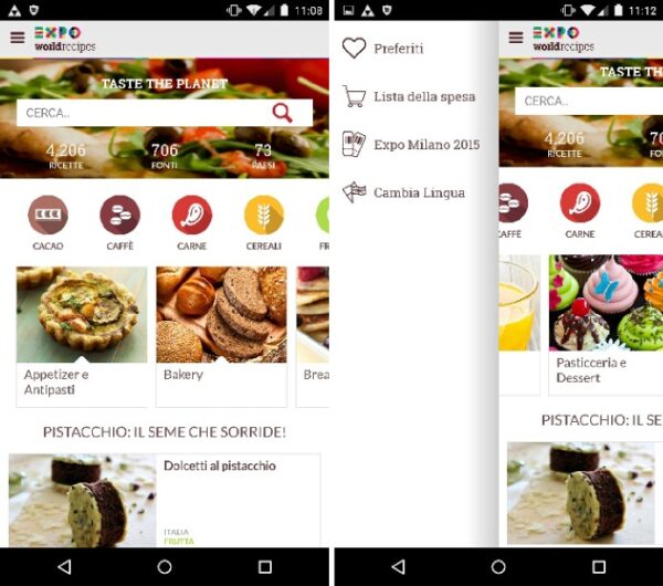 ricette expo 2015 app home