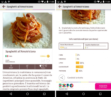 ricette expo 2015 app spaghetti