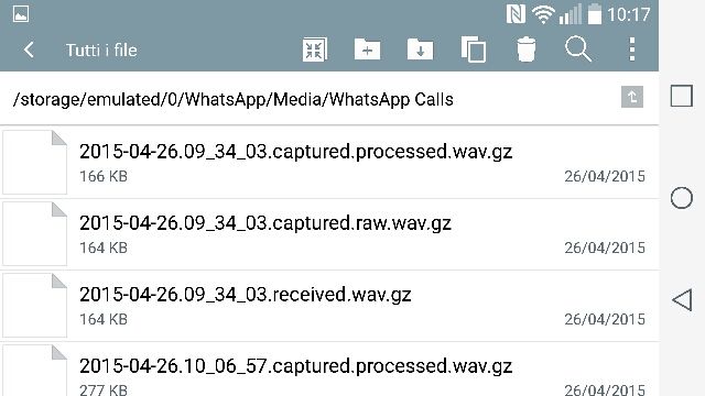 whatsapp calls percorso