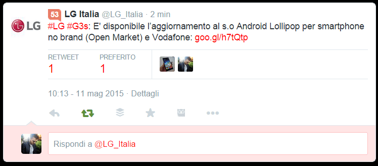 LG G3s No Brand e Vodafone si aggiorna ad Android Lollipop