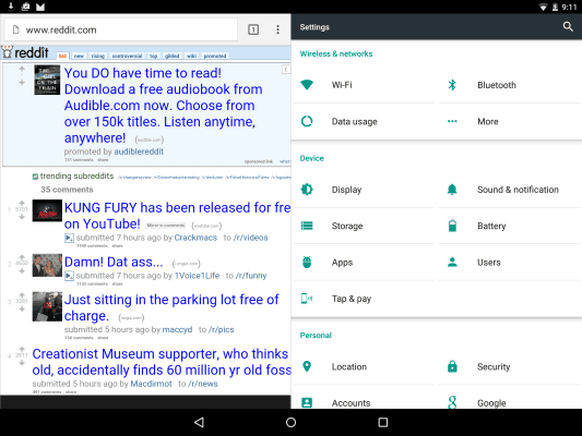 android m multi window