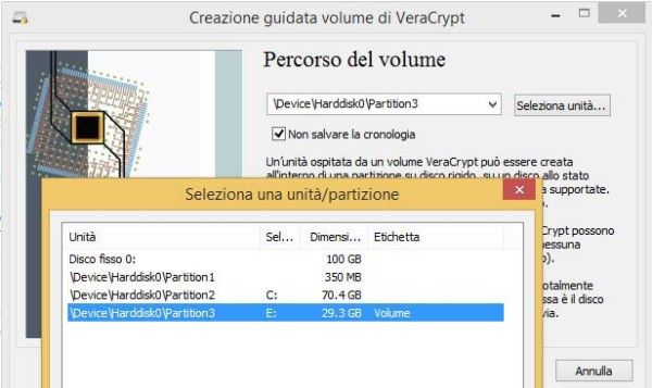 VeraCrypt crittografare scheda memoria