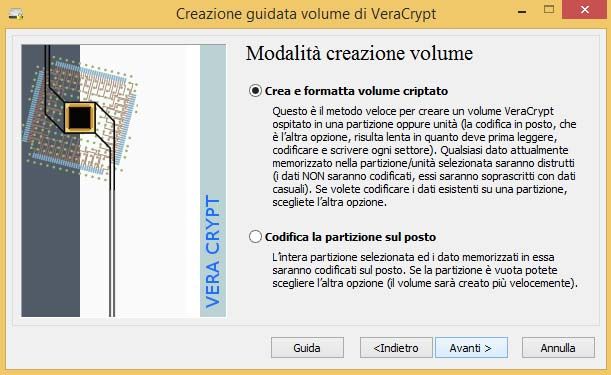 VeraCrypt crittografare scheda memoria