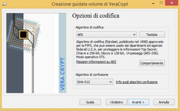 VeraCrypt crittografare scheda memoria