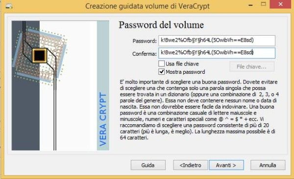 VeraCrypt crittografare scheda memoria
