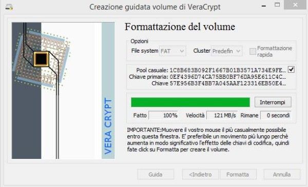 VeraCrypt crittografare scheda memoria