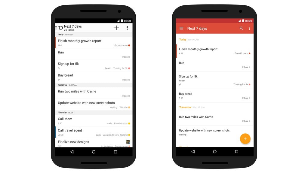 Todoist per Android entra nel mondo del Material Design