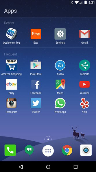 Home-page-shows-recently-and-frequently-used-apps