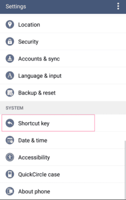 lg g4 shortcut