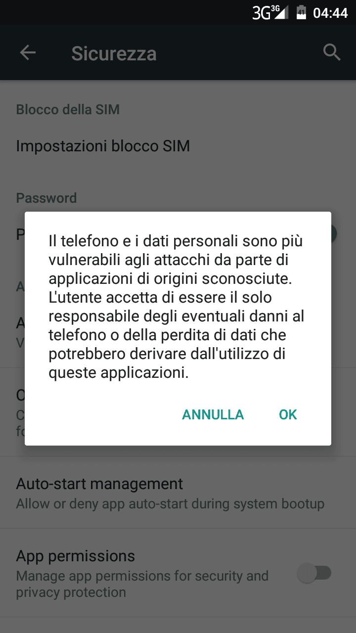 attivare sorgenti sconosciute