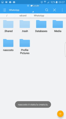 nascondere i file su android
