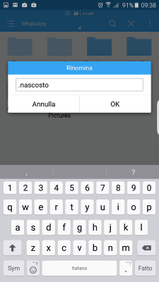 nascondere i file su android