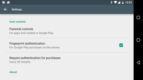 Play Store: è possibile fare acquisti con il sensore di impronte
