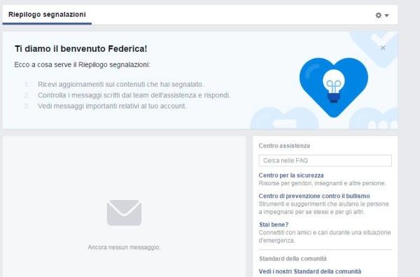 Facebook blocco account