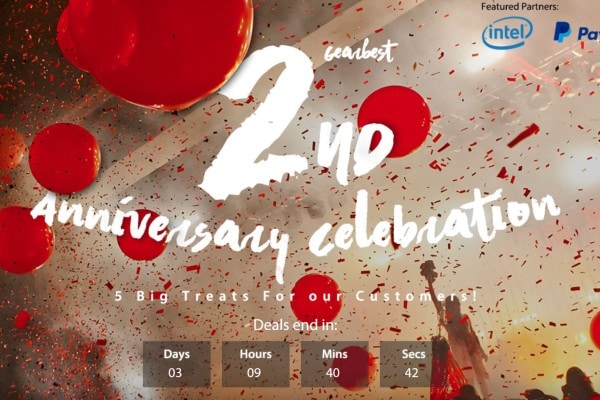 Gearbest festeggia i due anni con tantissimi sconti