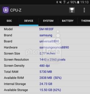 galaxy note 6 cpuz