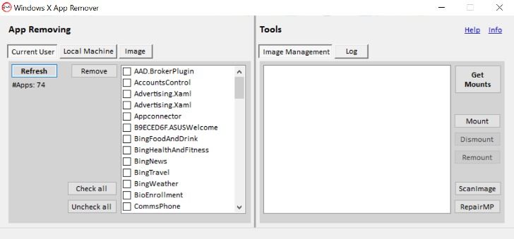 Windows X App Remover