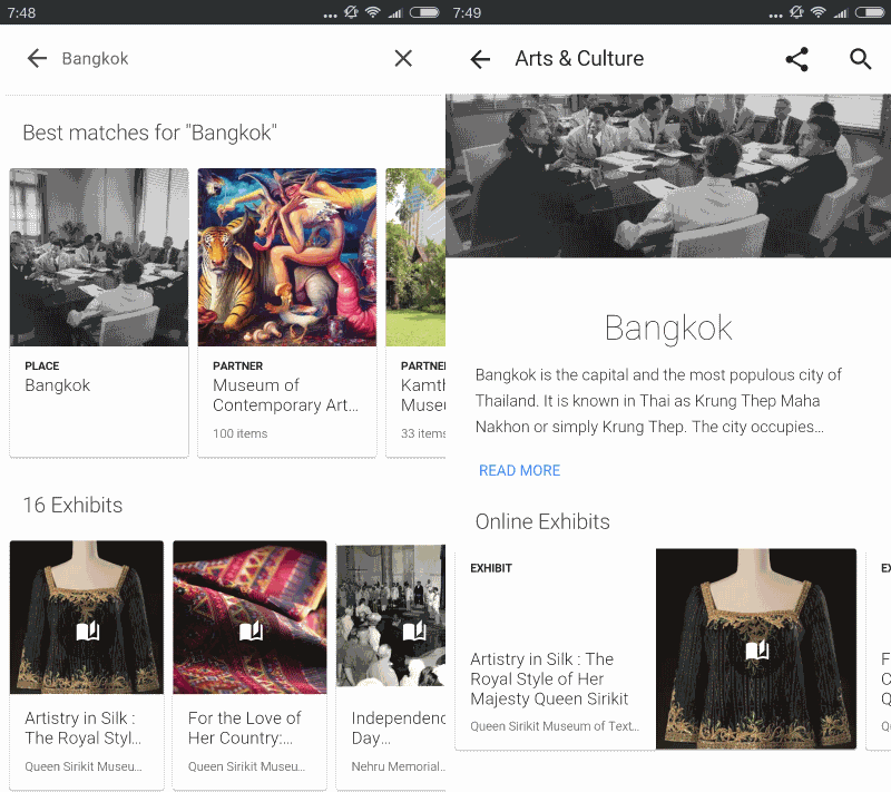 Arts & Culture app per esplorare storia dell'arte