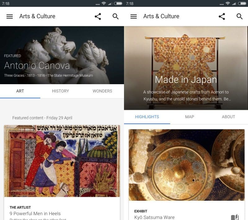 Arts & Culture app per esplorare storia dell'arte