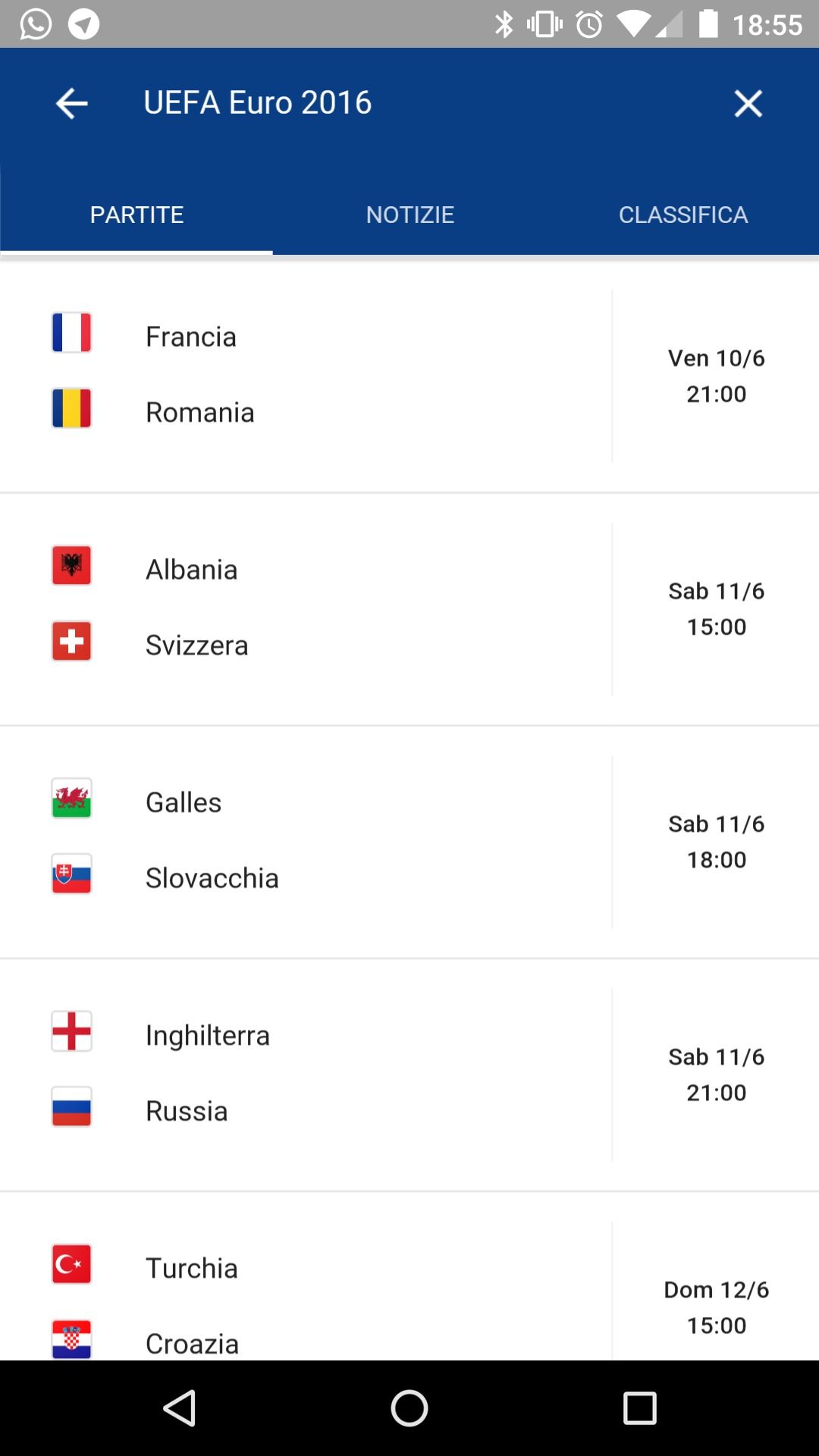 Euro 2016 Google Now