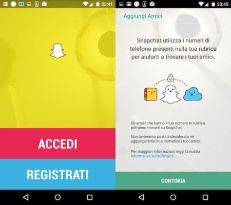 installazione snapchat