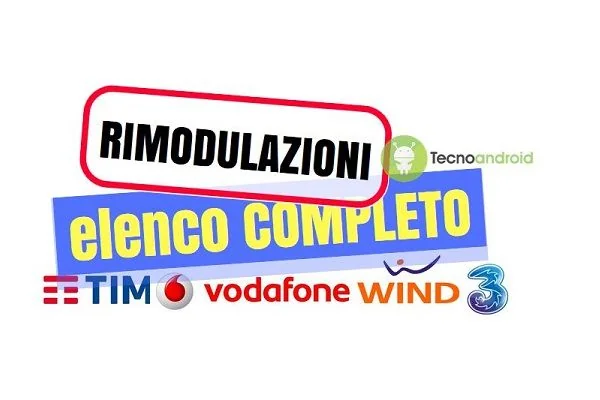 Ecco l’elenco completo delle rimodulazioni di TIM, Vodafone, Wind e 3