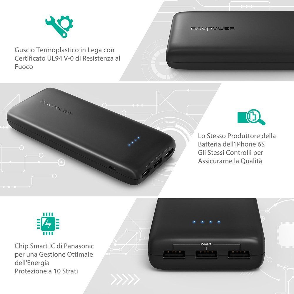 Recensione powerbank RAVPower da 22000mAh (4)