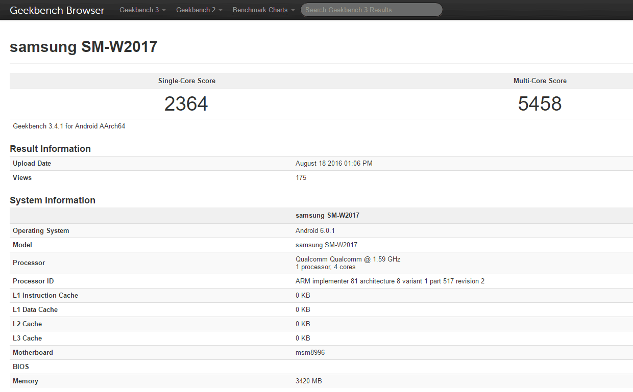Samsung Veyron Geekbench