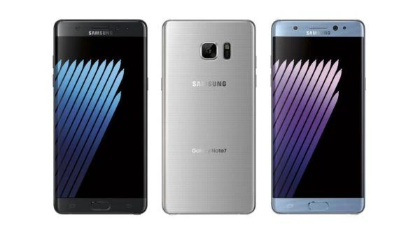 Il Samsung Galaxy Note 7 nelle tre colorazioni disponibili